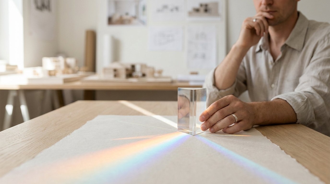 Creatividad y pensamiento lateral con prisma de luz